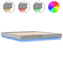  Sengeramme med LED-lys grå sonoma 200x200 cm 8721012275058