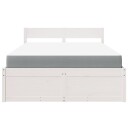  Seng med skuffer og madrass hvit 120x200 cm heltre furu 8721102668005