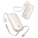 Baseus EnerFill FC21 Qpow 3 Ultra 10 000 mAh 22,5 W powerbank med integrert kabelstropp Beige