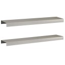 vidaXL Kantprofil til hage 2 stk. 100 x 20 x 5 cm Rustfritt stål Sølv