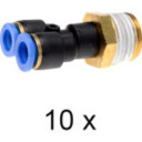 Adapter 1/2". Innstikks-Y-2X8mm. Hunn/Hun. Pakke med 10 stk.