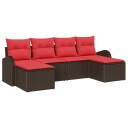 vidaXL Hagesofa Set 6 stk. Brun [Syntetisk]: Poly Rattan