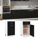 vidaXL Bunnskap med skuff svart 40x46x81,5 cm sponplate