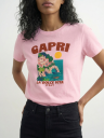 Topshop Kia Everyday Print Short Sleeve Top Rosa S