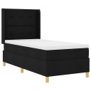  Bokmadrass med Madrass og LED Svart 90x190 cm Tøy