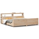  Sengeramme med madrass 200x200 cm heltre furu 8721102977039