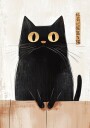 Curious Cat by the Fence Bold Animal Art Plakat Plakat / 70x100cm