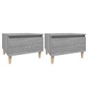  Sidebord 2 stk grå sonoma 50x46x35 cm konstruert tre 8720845668587
