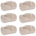 vidaXL Kastepledd 6 pcs Beige 220 x 240 cm Fleece