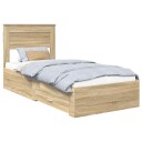  Sengestamme med skuff Sonoma eik 100 x 200 cm Konstruert tre