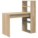  skrivebord med oppbevaring Sonoma Eik 113x54x120 cm ingeniørtrek