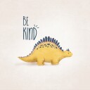 Friendly Dino Message Plakat / 50x50
