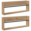 vidaXL Magasinreol 2 pcs Artisan Eik 80 x 12 x 30 cm Konstruert tre