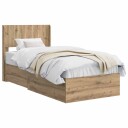  Sengramme med oppbevaring og hodegavl Artisan eik 90 x 200 cm