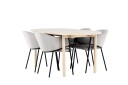 Venture Home Andy Spisegruppe 180 cm Oval med 4 Evelina stoler Whitewash/Grå