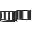  Hundeport Sammenleggbar 4 Paneler Svart 320 cm Poppeltre 352257