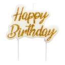 Kakelys "Happy Birthday"  gull 