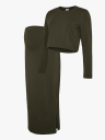 Vero Moda Maternity Kerrie Long Sleeve Top And Skirt Jersey Set Grønn S