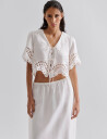 Malina Estela Broderie Anglais Blouse   White   42