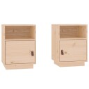 vidaXL Nattbord 2 stk 40x34x55 cm heltre furu