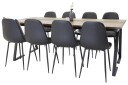 Venture Home Jakarta Spisegruppe 200 cm Rektangulær med 8 Polar Stoler Sort