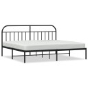 vidaXL Sengeramme i metall med sengegavl svart 200x200 cm
