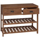 vidaXL Baderomsskap Naturlig 90 x 45 x 75 cm Massivt Teaktre