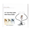 DACOTA PLATINUM 3,5" DOBBELT RINGLYS MED TELEFONHOLDER, SVART