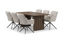 Bark Richeto Spisegruppe 180 cm med 6 Torsby Snurrestoler   Røkt eik/Mørk beige