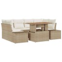  Hage Spisegruppe med pute 7 pcs Beige og krem 100 x 55 x 73 cm