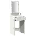  Sminkebord med LED lamper Hvit 50x41x140 cm