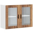  Veggmontert kjøkkenskap med glassdør Porto gammelt tre 8721158424419