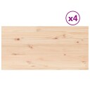  Bordplater 4 stk 100x50x2,5 cm rektangulær heltre furu 847436