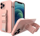 Hurtel Tauetui geletui med en kjede lanyard bag lanyard iPhone 13 Pro Max Rosa