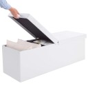 Oppbevaringsbenk – hvit sammenleggbar 115x38x38cm 100L kapasitet