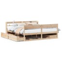  Sengeramme med madrass 200x200 cm heltre furu 8721102983665