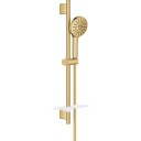 Grohe Vitalio Joy+ dusjsett, vannbesparende, børstet messing brushed cool sunrise Ø120 mm