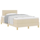 Box Spring Seng med Madrass Krem 120x200 cm Stoff