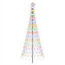vidaXL LED juletre 250 cm 290 LED-lys Flerfarget Jern Svart