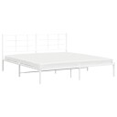vidaXL Sengeramme i metall med sengegavl hvit 180x200 cm 8721012304130