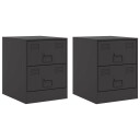  Nattbord 2 stk svart 34,5x39x44 cm stål 841620