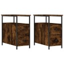  Nattbord 2 stk røkt eik 30x60x60 cm konstruert tre 8720845940270