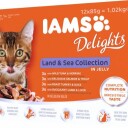 Iams Delights Våtfôr til Voksne Katter med Fisk og Kjøtt - Multibox 12x85g