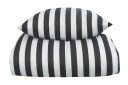 Borg Living Sengetøy - 200x200 cm - Nordic Stripe Mørkegrå - Grå og hvit - 100% bomullsateng