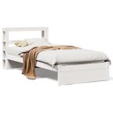  Sengeramme med hodegavl hvit 90x190 cm heltre furu