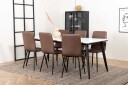 Venture Design Jimmy & Windu spisegruppe Brun/hvit 6 stoler & bord 195 x 90 cm