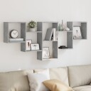  Vegghylle betonggrå 159x18x66 cm konstruert tre 8721158361677