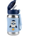 Skip Hop Spark Style Sportsflaske Rakett 350 ml med Sugerør og Lukkbar Lokk Blå