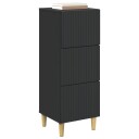 vidaXL Skuffeskap Svart 33 x 34,5 x 90 cm Konstruert tre