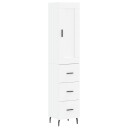 vidaXL Highboard hvit 34,5x34x180 cm konstruert tre 8720845496319